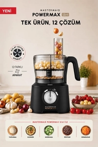 Mastermaid Power Max 12 in 1 Mutfak Robotu Siyah 2500W